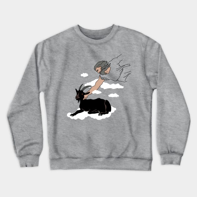 God loves evil goat Crewneck Sweatshirt by Thoo